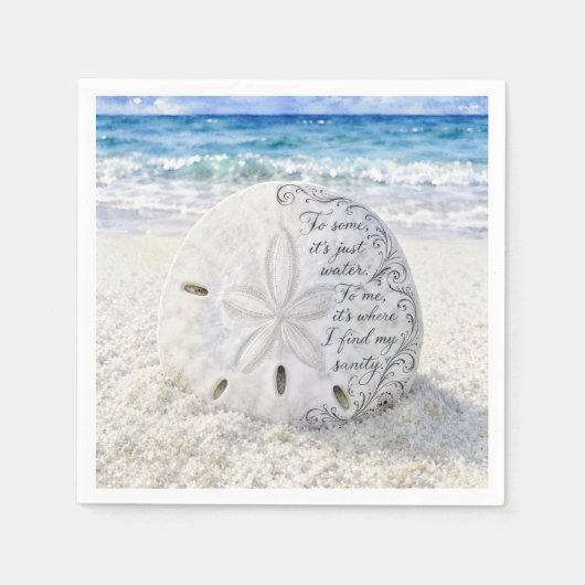 Sanddollar mit inspirierendem Zitat Serviette (Vorderseite)