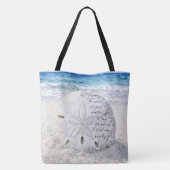 Sanddollar mit inspirierendem Zitat Tasche (Rückseite)