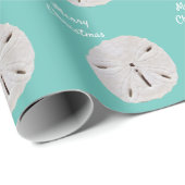 Sanddollar Muster Aquamarin Beach Frohe Weihnachte Geschenkpapier (Rolleneckpunkt)