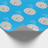 Sanddollar Muster Blue Beach Frohe Weihnachten 202 Geschenkpapier (Ecke)