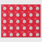 Sanddollar Muster Red White Beach Frohe Weihnachte Geschenkpapier (Flach)
