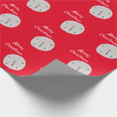 Sanddollar Muster Red White Beach Frohe Weihnachte Geschenkpapier (Ecke)