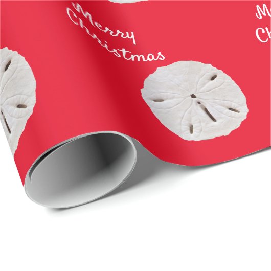 Sanddollar Muster Red White Beach Frohe Weihnachte Geschenkpapier (Rolleneckpunkt)