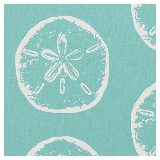 Sanddollar Seashellstrandthema-Textilgewebe Stoff (Nahaufnahme)