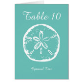 Sanddollar-Strandhochzeits-Tabellen-Platzkarten (Vorne)