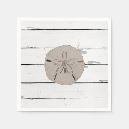 SandDollarmalerei Beach Shiplap Serviette (Vorderseite)