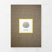 SandDollars & Burlap, Beach Baby Duschsuite Dreifach Gefaltete Einladung (Cover)