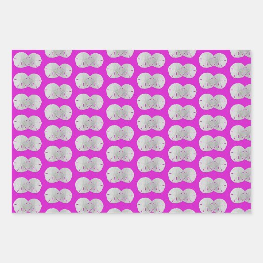 SandDollars Lila rosa Gemustert Geschenkpapier Set (Vorderseite 3)