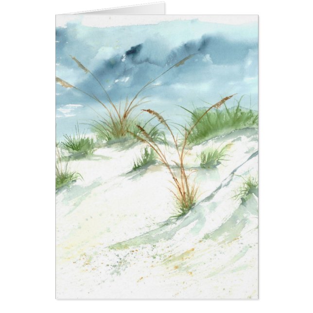 Sanddüne-Strand-MeerblickseeAquarellkunst (Vorne)
