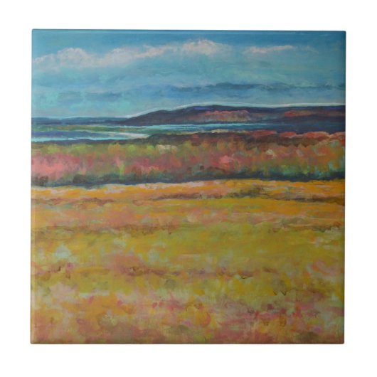 Sanddünen an der Küste bemalt Artwork Fliese (Vorderseite)