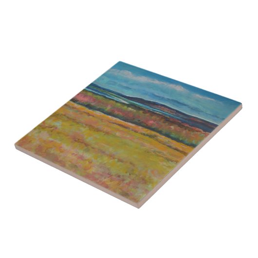 Sanddünen an der Küste bemalt Artwork Fliese (Seite)