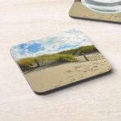 Sanddünen mit Holzzaun Getränkeuntersetzer (Linke Seite)