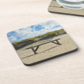 Sanddünen mit Holzzaun Getränkeuntersetzer (Linke Seite)