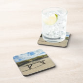 Sanddünen mit Holzzaun Getränkeuntersetzer (Rechte Seite)