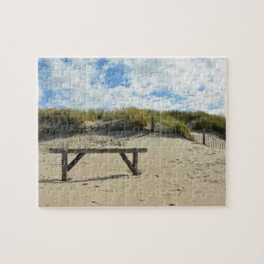 Sanddünen mit Holzzaun Puzzle (Horizontal)