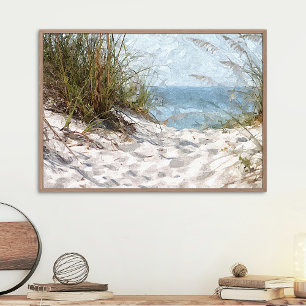 Sanddünen-Strand-Ozean-Aquarell-Kunstmalerei Poster