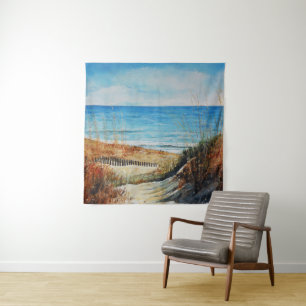 Sanddünen und Ozeanmalereien   Tapestry Wandteppich