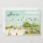 Sanddünen und Seagulls Außenbanks North Carolina Einladung (Vorderseite)