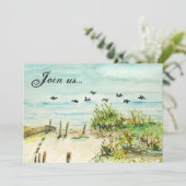 Sanddünen und Seagulls Außenbanks North Carolina Einladung (Stehend Vorderseite)