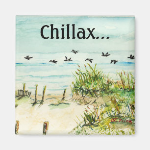 Sanddünen und Seagulls Außenbanks North Carolina Magnet