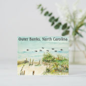 Sanddünen und Seagulls Außenbanks North Carolina Postkarte (Stehend Vorderseite)