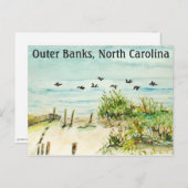 Sanddünen und Seagulls Außenbanks North Carolina Postkarte (Vorne/Hinten)