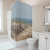 Sanddünen und Strandzaun Duschvorhang (Beispiel)