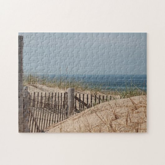 Sanddünen und Strandzaun Puzzle (Horizontal)