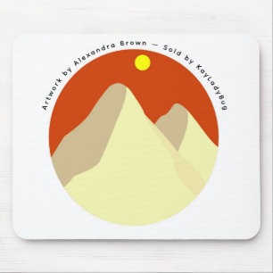 Sanddünen vor orangem Himmel Mousepad