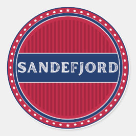 Sandefjord City Pride Emblem – Norwegische Identit Runder Aufkleber