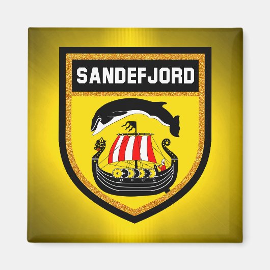 Sandefjord Flag Magnet (Vorne)