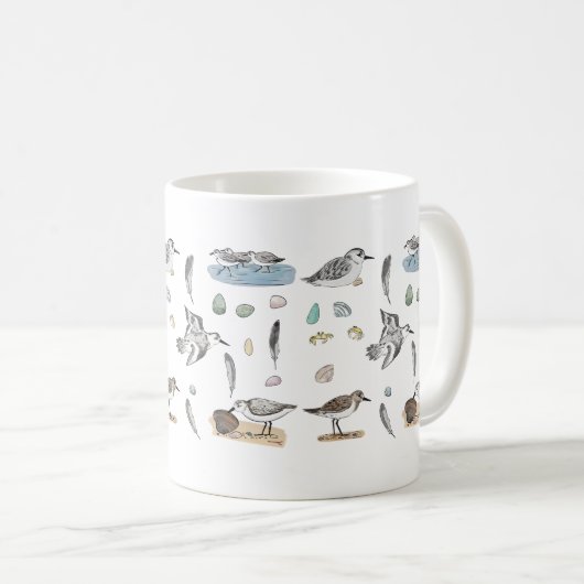 Sanderling Sandpipers-Tasse Kaffeetasse (VorderseiteRechts)
