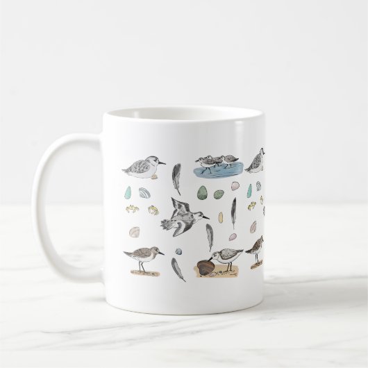 Sanderling Sandpipers-Tasse Kaffeetasse (Links)