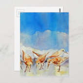 Sanderling Shuffle Postcard WatercolorBeach Memory Postkarte (Vorne/Hinten)