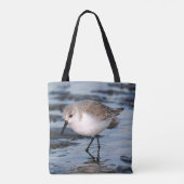 Sanderling Strollt a Winter Beach Tasche (Rückseite)