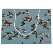 Sanderlings fliegen im Winter Große Geschenktüte (Vorderseite)