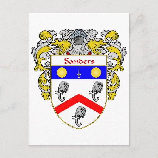 Sanders Coat of Arms (mantled) Postkarte (Vorderseite)