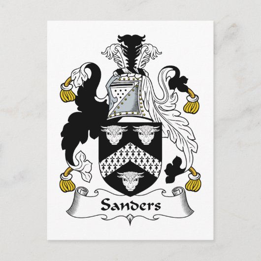 Sanders Familienwappen Postkarte (Vorderseite)