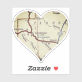 Sanderson TX Retro Map Aufkleber (Blatt)