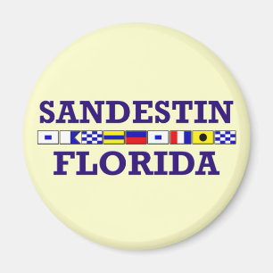 Sandestin-Nautical-Flags - Square-Magnet Magnet