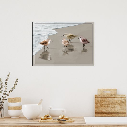 Sandfänger an der Küste Poster (Küche)