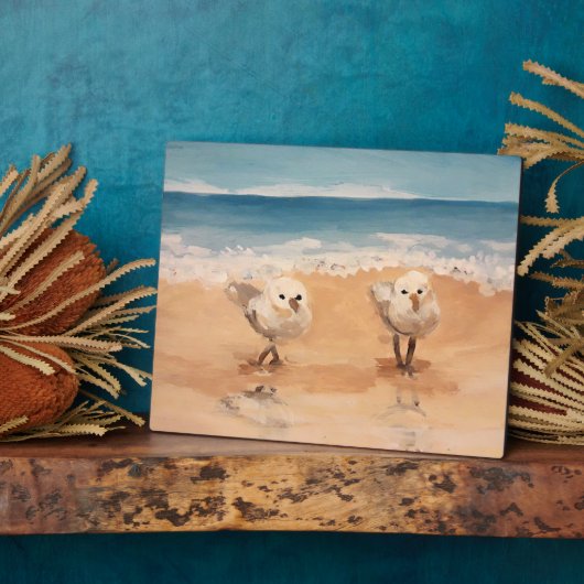 Sandfänger an der Sea Shore Plaque Fotoplatte (Seite)