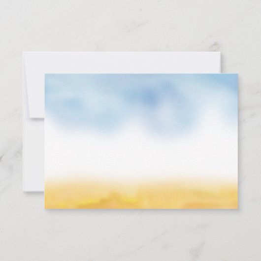 Sandfarbe Sandy Toes Wedding RSVP - Himmel und San (Rückseite)