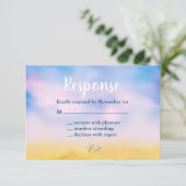 Sandfarbe Sandzehen Hochzeit RSVP - Sonnenuntergan (Stehend Vorderseite)