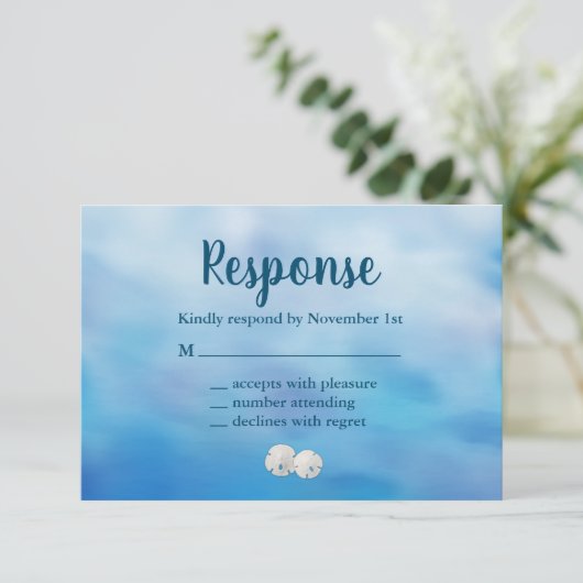 Sandfarbe Sandzehen UAWG und Dollar RSVP Karte (Stehend Vorderseite)