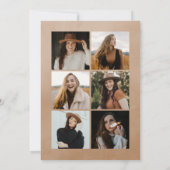 Sandfarben-Arch 7 FotoCollage Abschluss Ankündigung (Rückseite)