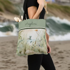 Sandgräser und Blume Monogram Tasche