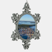 Sandhamn, Stockholm-Archipel, Schweden Schneeflocken Zinn-Ornament (Links)