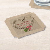 Sandherz und Rose Papier Untersetzer (angewinkelt)