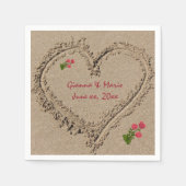 Sandherz und Rose Serviette (Vorderseite)